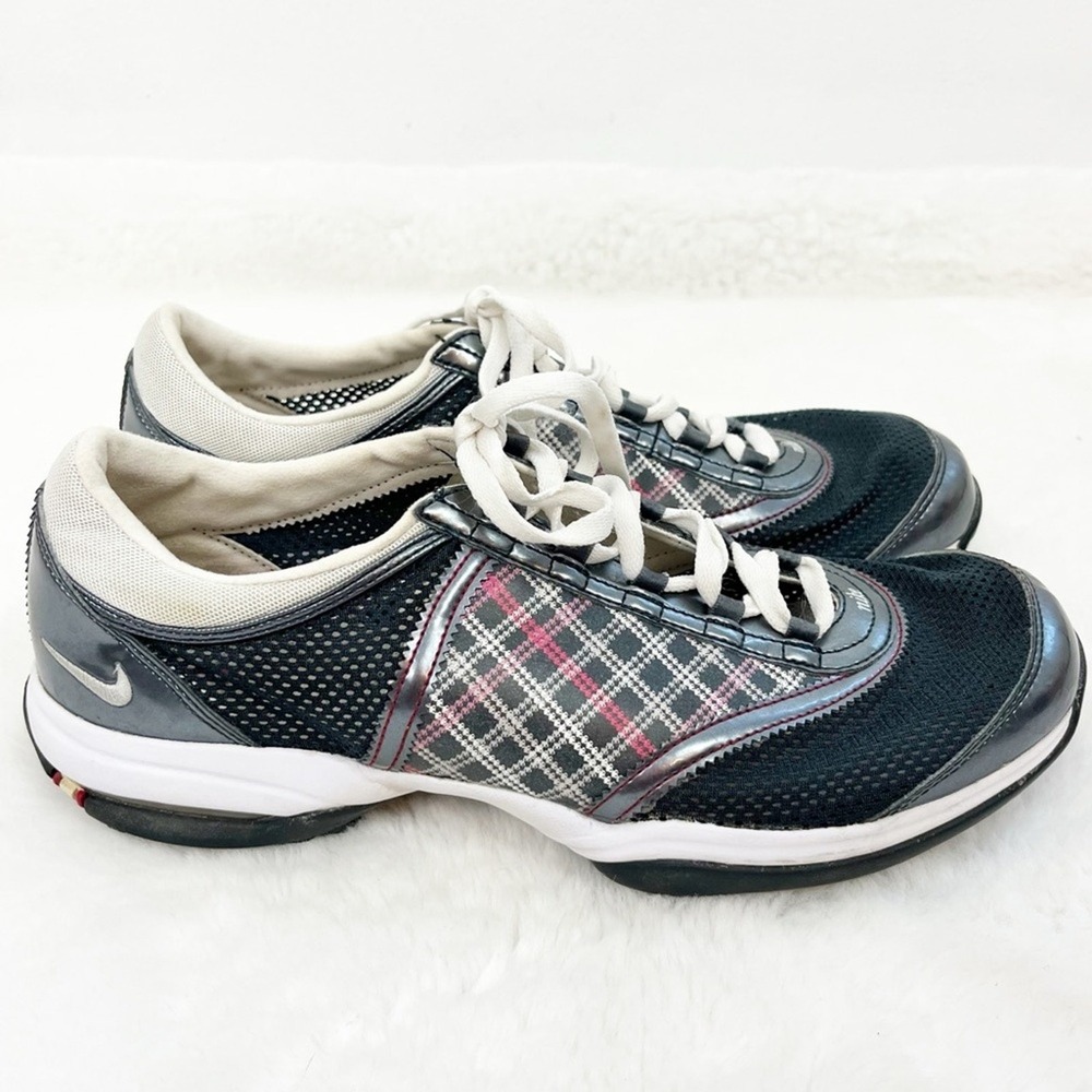 Nike Plaid Golf Shoes Blue White Red Cleats Sporty Women’s Size 9 - Picture 4 of 11
